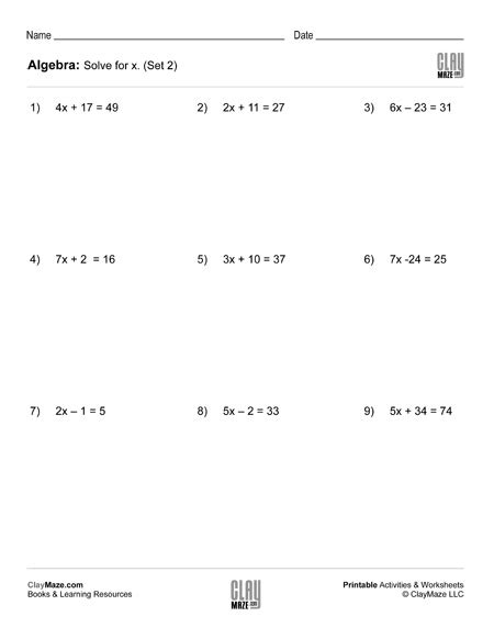 Solve the Equations I (Set 2) – Childrens Educational Workbooks, Books